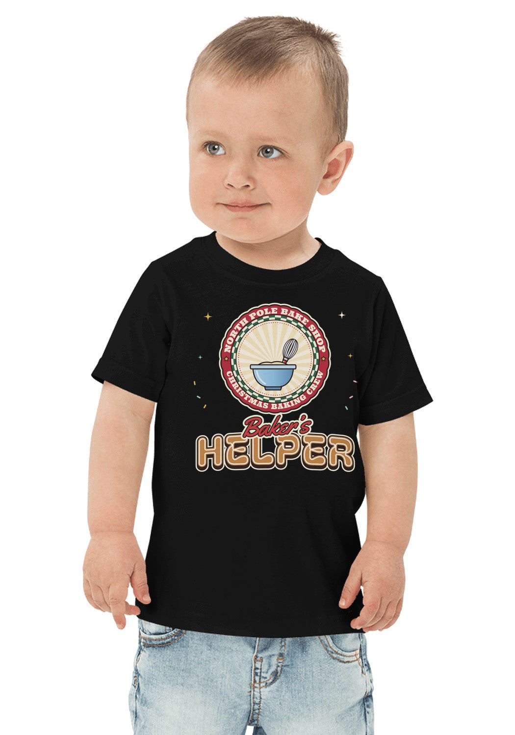 Baker's Helper long sleeve pajama tee in Black