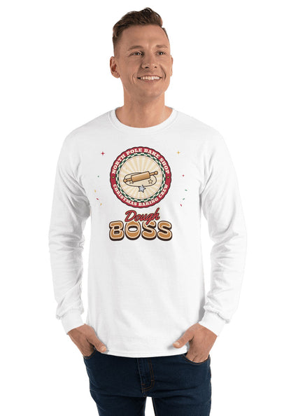 Dough Boss long sleeve pajama tee in White