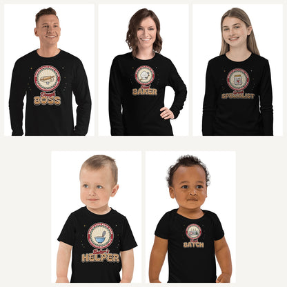 Christmas Baking Crew Pajama Shirts in Black, family set