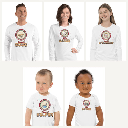 Christmas Baking Crew Pajama Shirts in White, family set