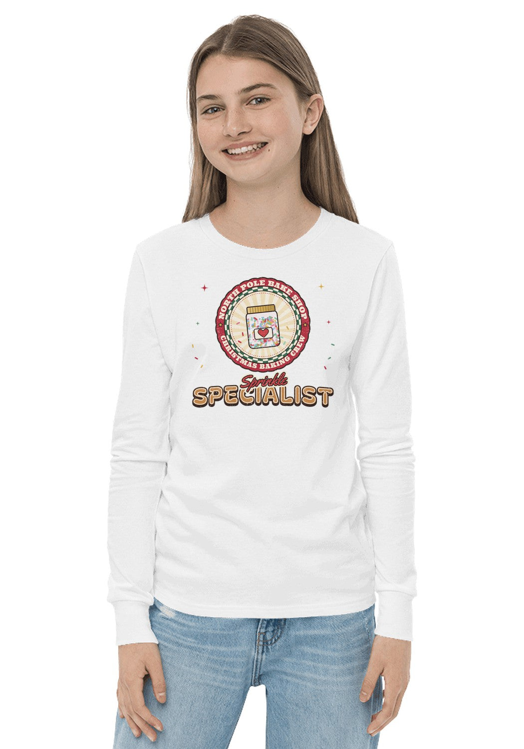 Sprinkle Specialist long sleeve pajama tee in White