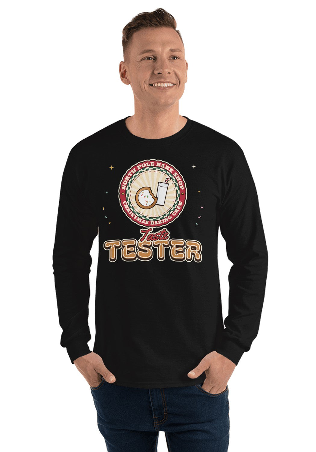 Taste Tester long sleeve pajama tee in Black