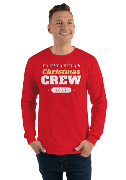 Christmas Crew long sleeve pajama tee in Red