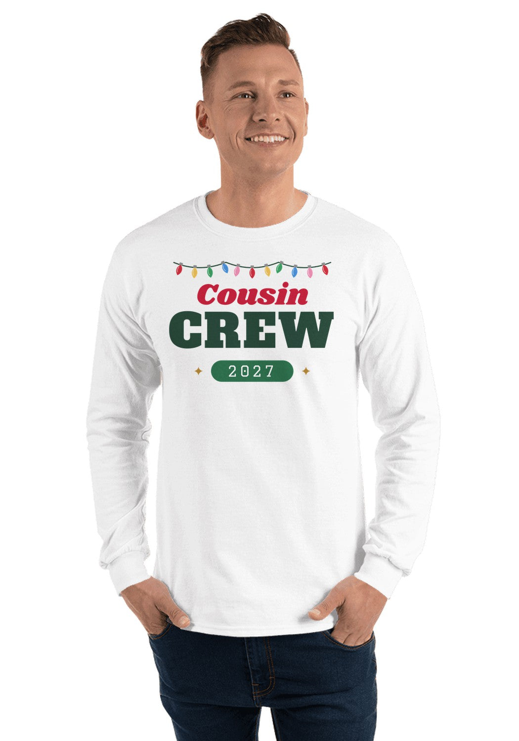 Cousin Crew long sleeve pajama tee in White