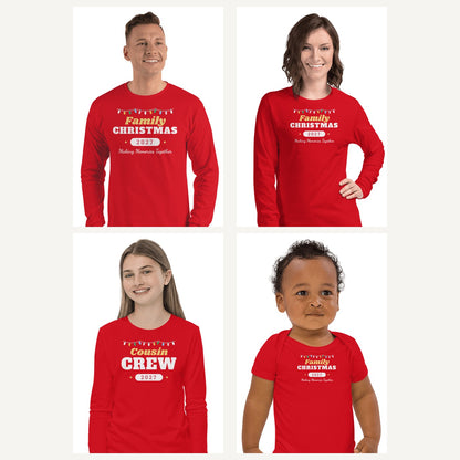 Christmas Crew 2026 Pajama Shirts in Red, family set