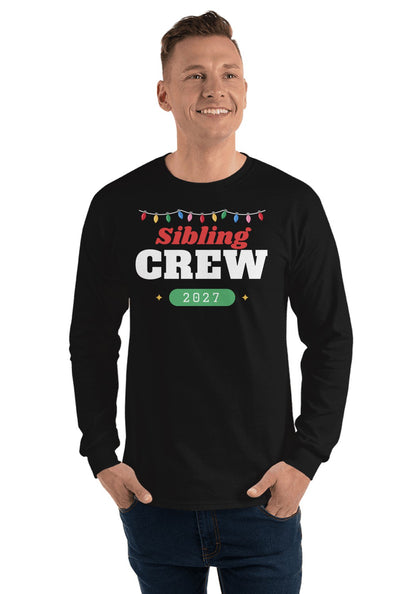Sibling Crew long sleeve pajama tee in Black