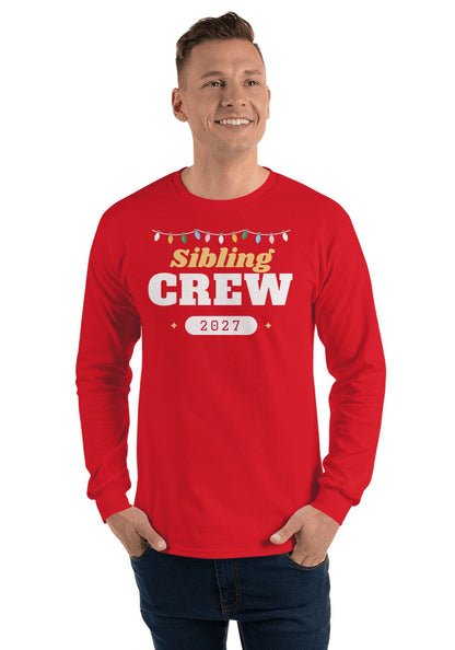 Sibling Crew long sleeve pajama tee in Red