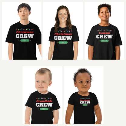 Christmas Crew 2027 Family Shirts in Black, family set