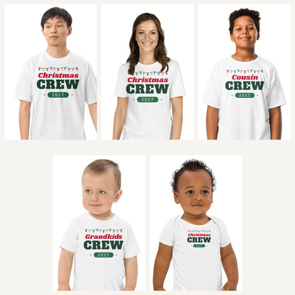 Christmas Crew 2027 Family Shirts in White, family set