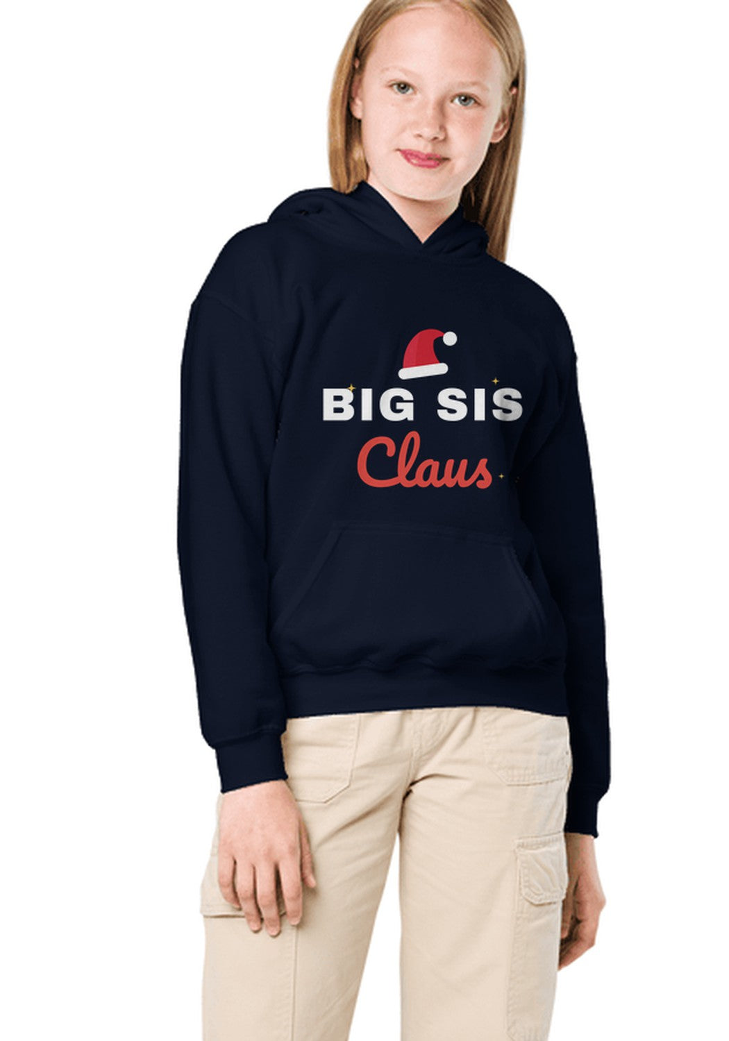 Big Sis Claus hoodie in Navy