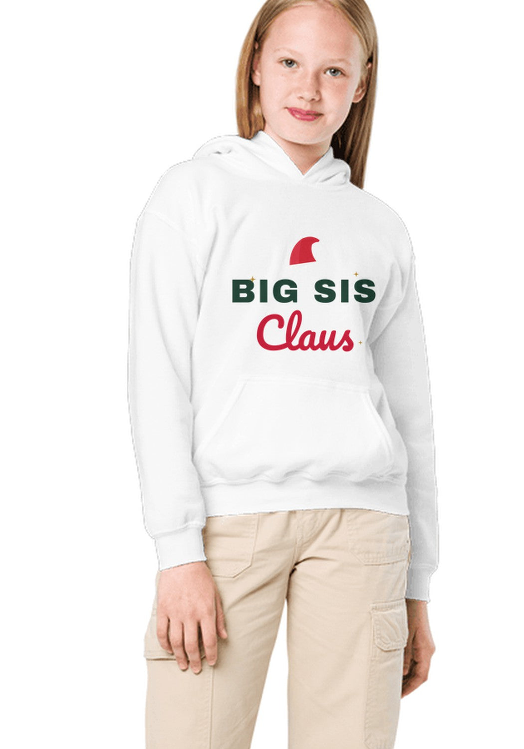 Big Sis Claus hoodie in White