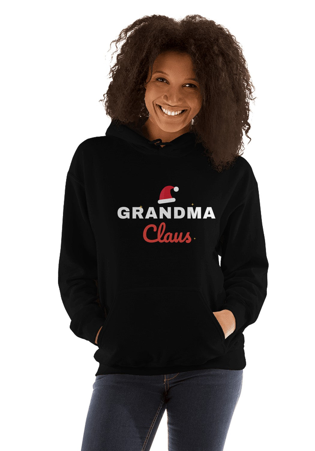 Grandma Claus hoodie in Black