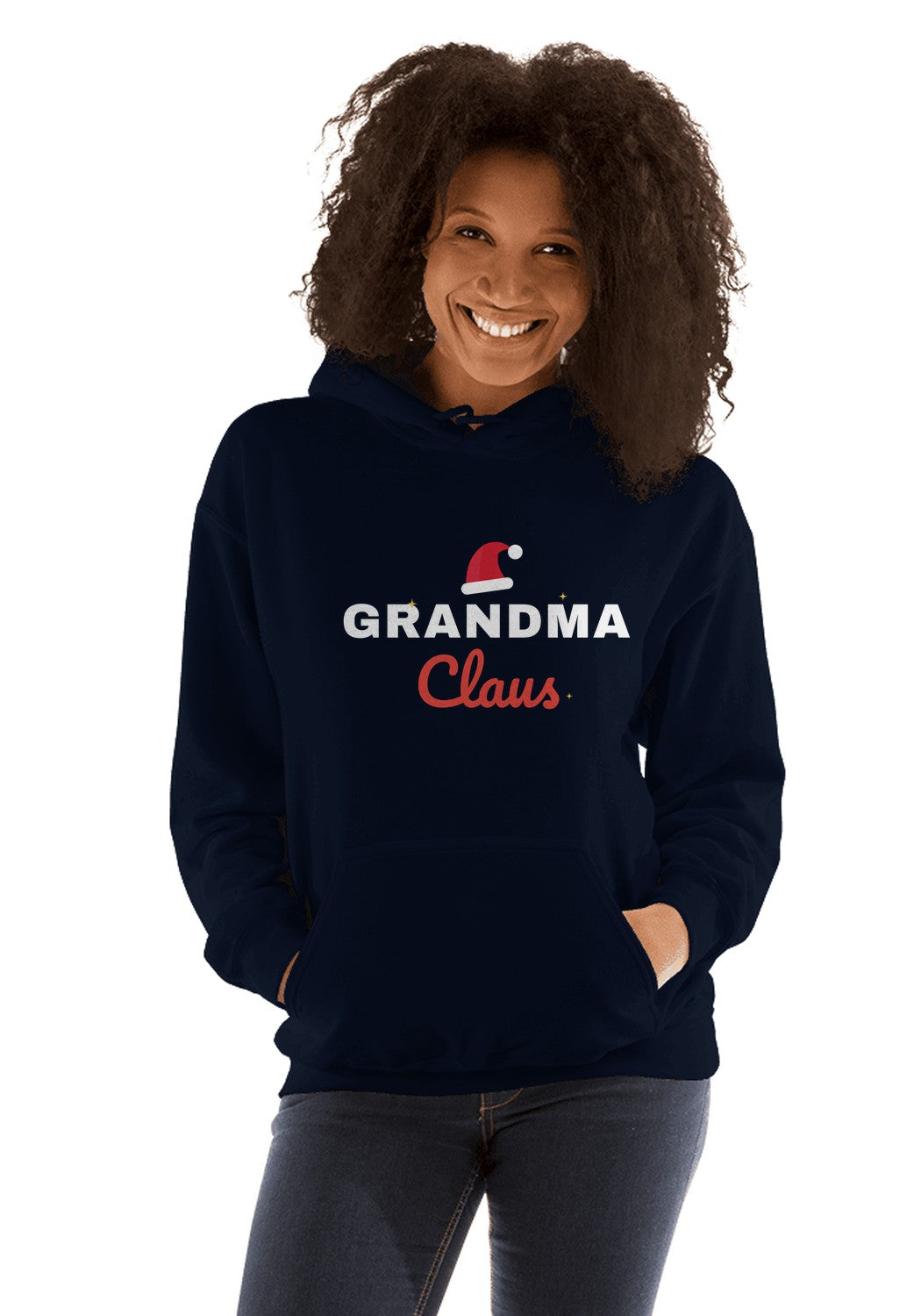 Grandma Claus hoodie in Navy