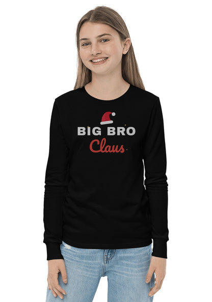 Big Bro Claus long sleeve pajama tee in Black
