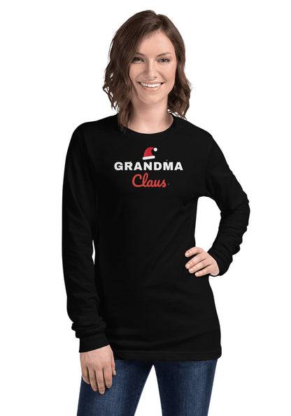Grandma Claus long sleeve pajama tee in Black