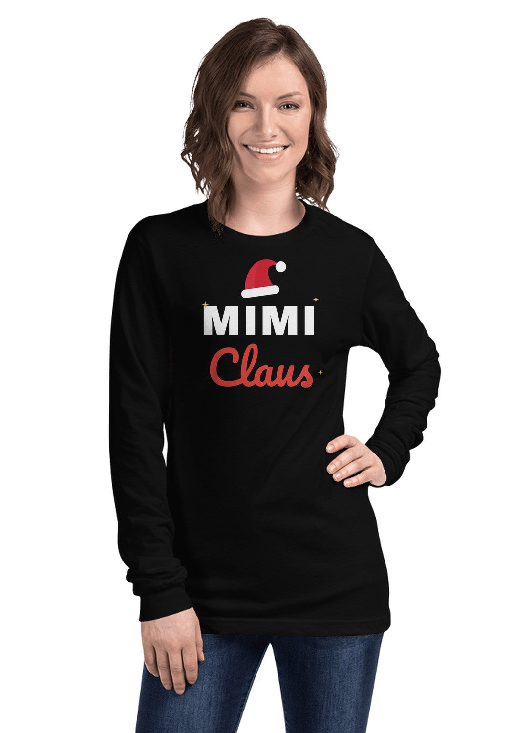 Mimi Claus long sleeve pajama tee in Black