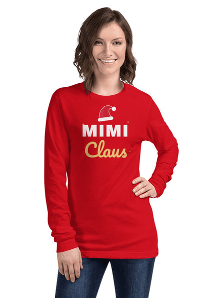 Mimi Claus long sleeve pajama tee in Red