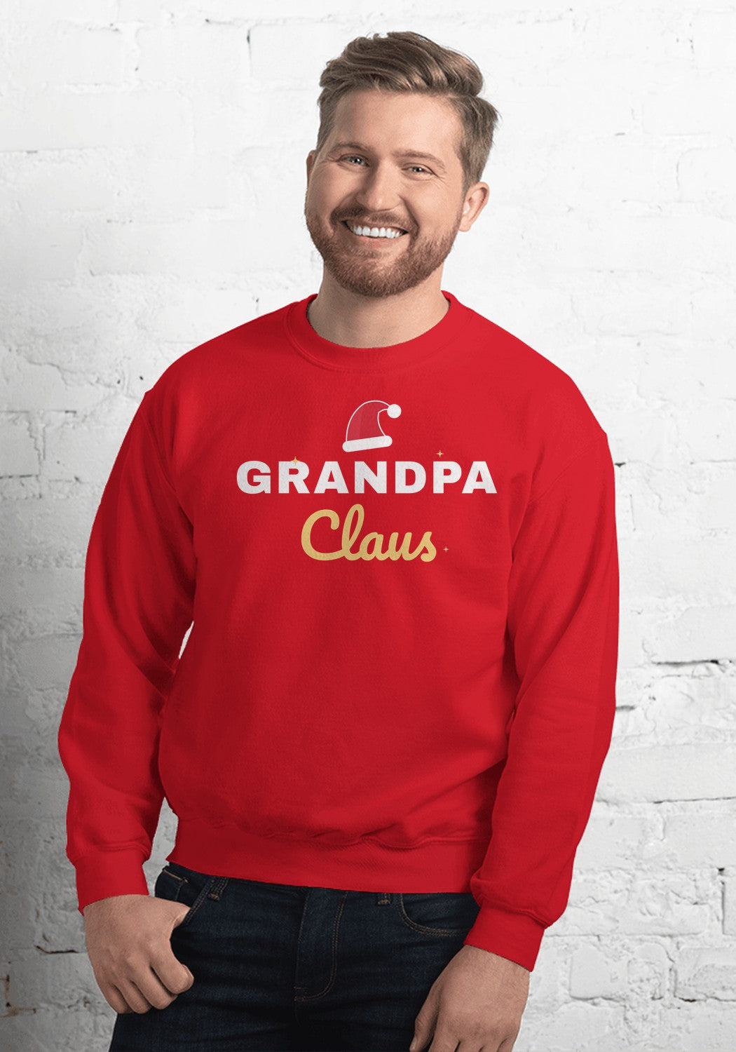 Grandpa Claus sweatshirt in Red
