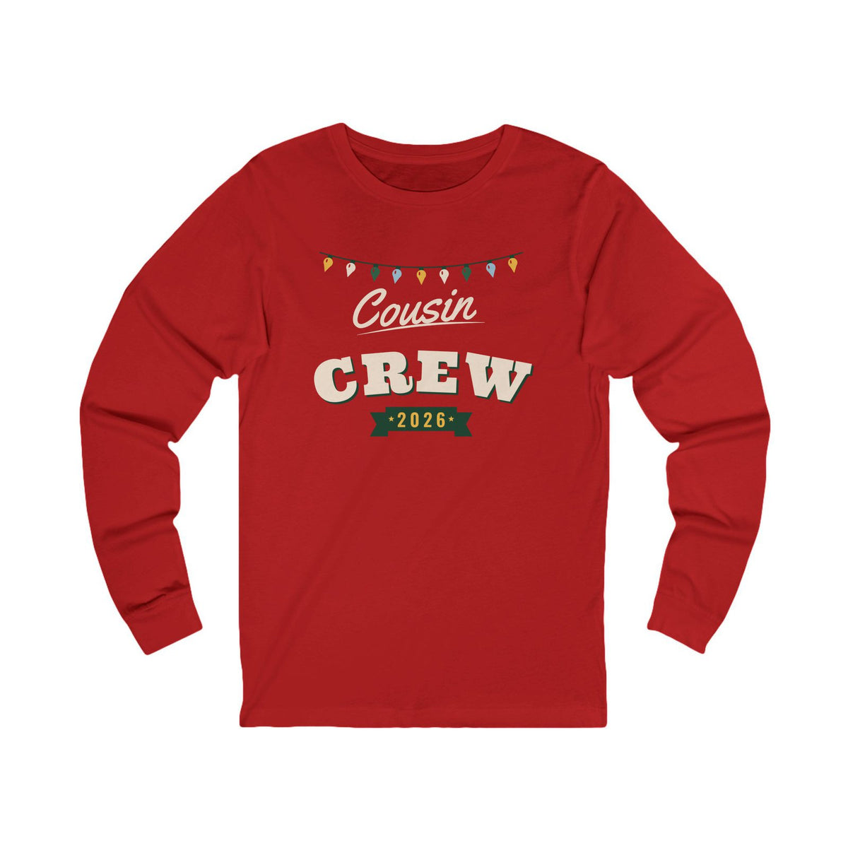 Cousin Crew 2026 Christmas pajama shirt, red
