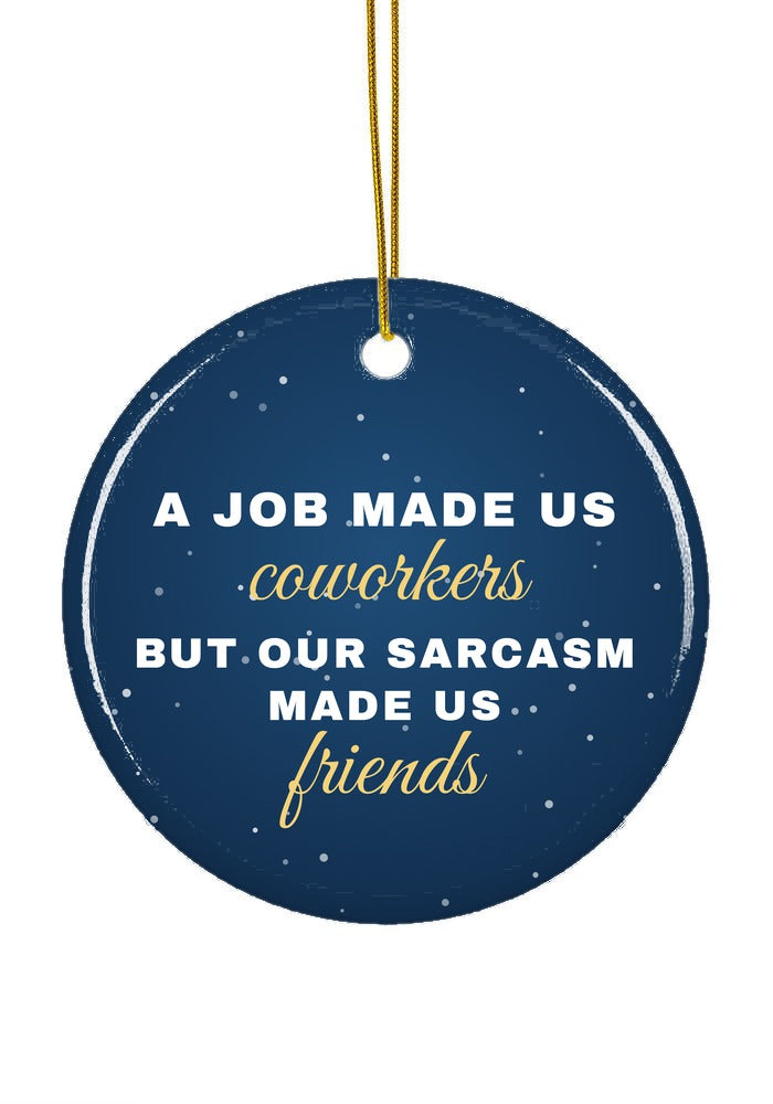 Coworker Christmas ornament, circle shape