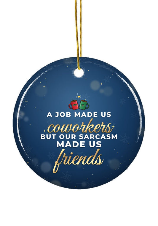 Coworker Christmas ornament, circle shape