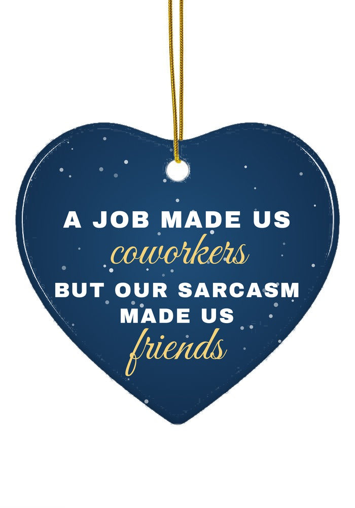 Coworker Christmas ornament, heart shape