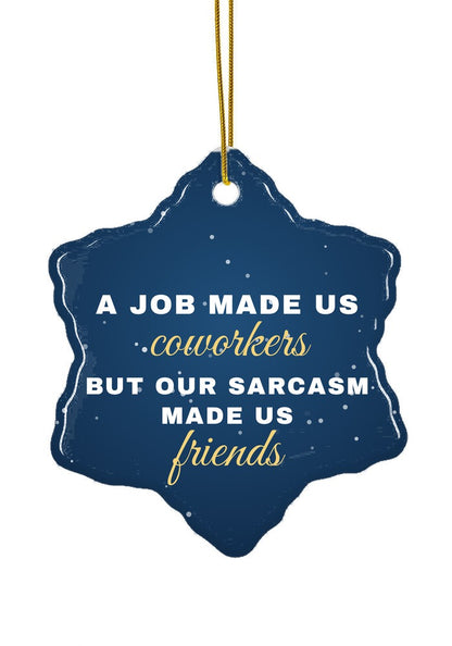 Coworker Christmas ornament, snowflake shape