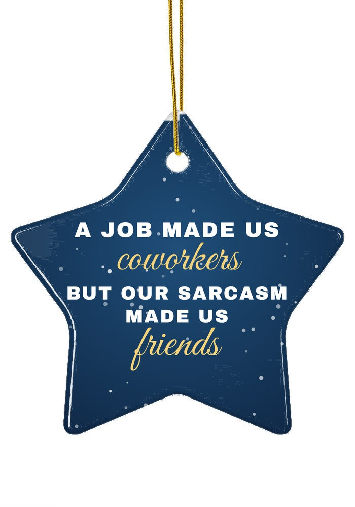 Coworker Christmas ornament, star shape