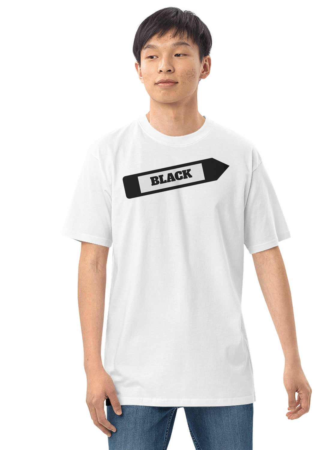 Black Crayon t-shirt in White
