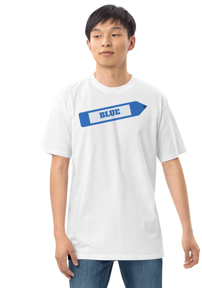 Blue Crayon t-shirt in White
