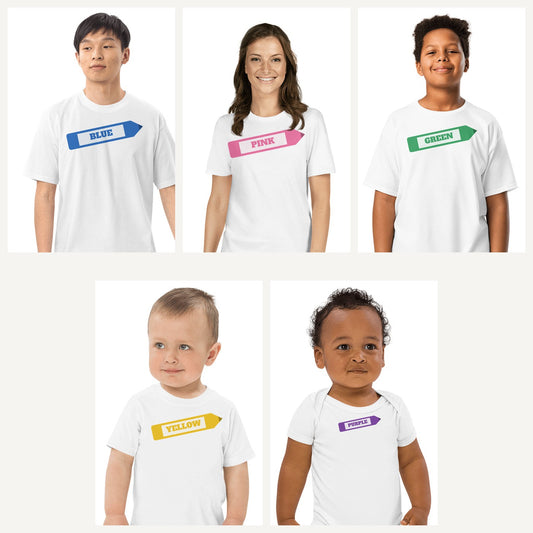 Crayon Group Halloween Costume Shirts in White, family set