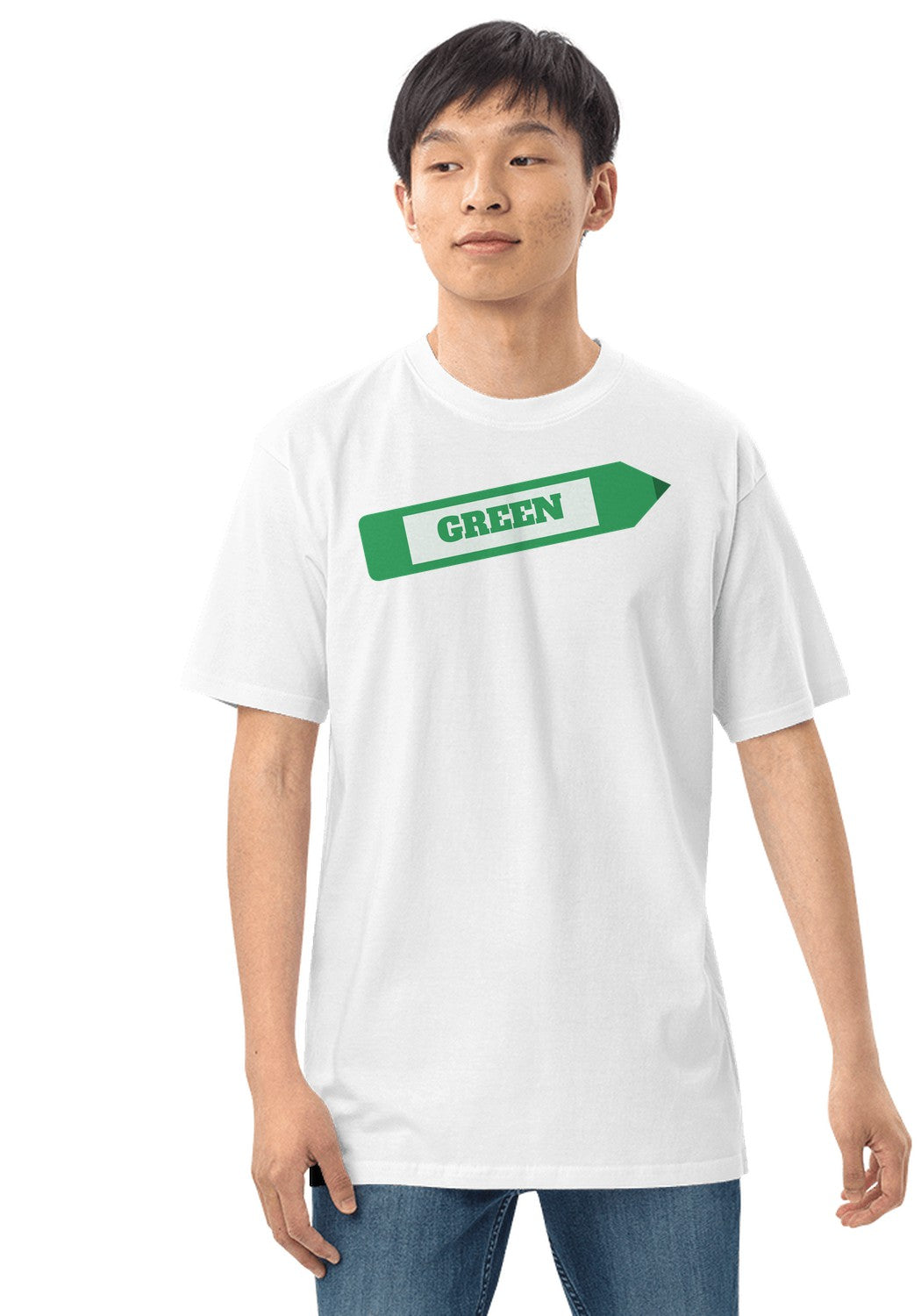 Green Crayon t-shirt in White