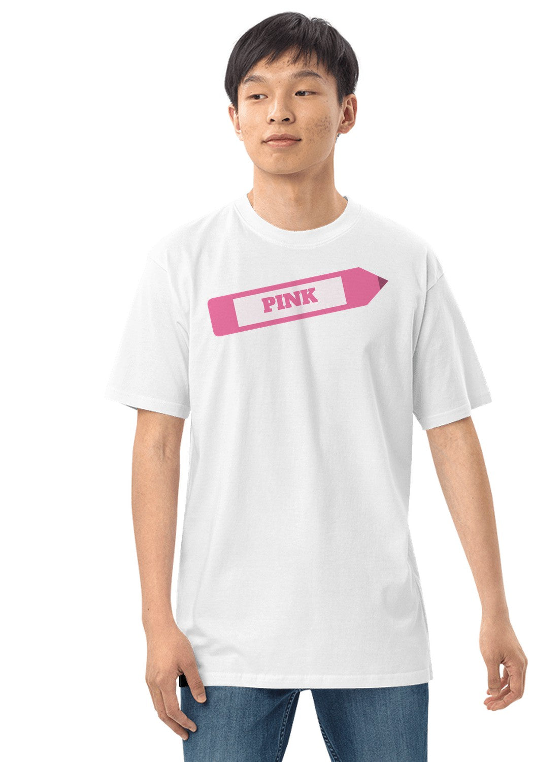 Pink Crayon t-shirt in White