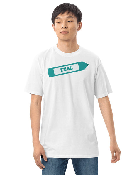 Teal Crayon t-shirt in White