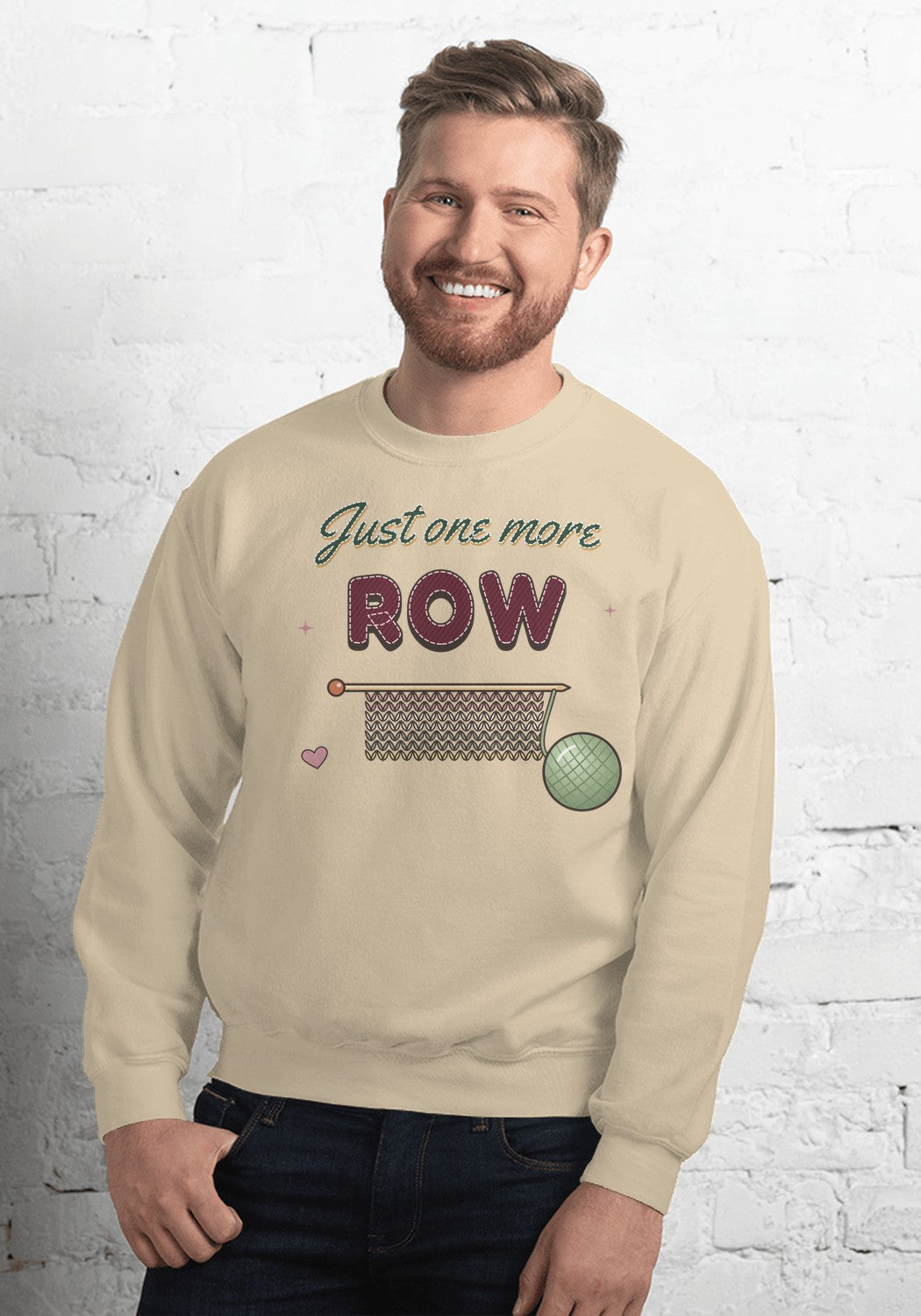 Just One More Row sweatshirt in Sand