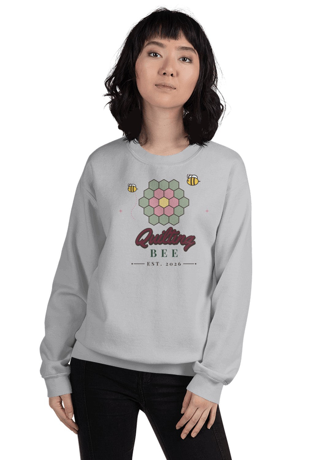 Quilting Bee sweatshirt in Sport Grey