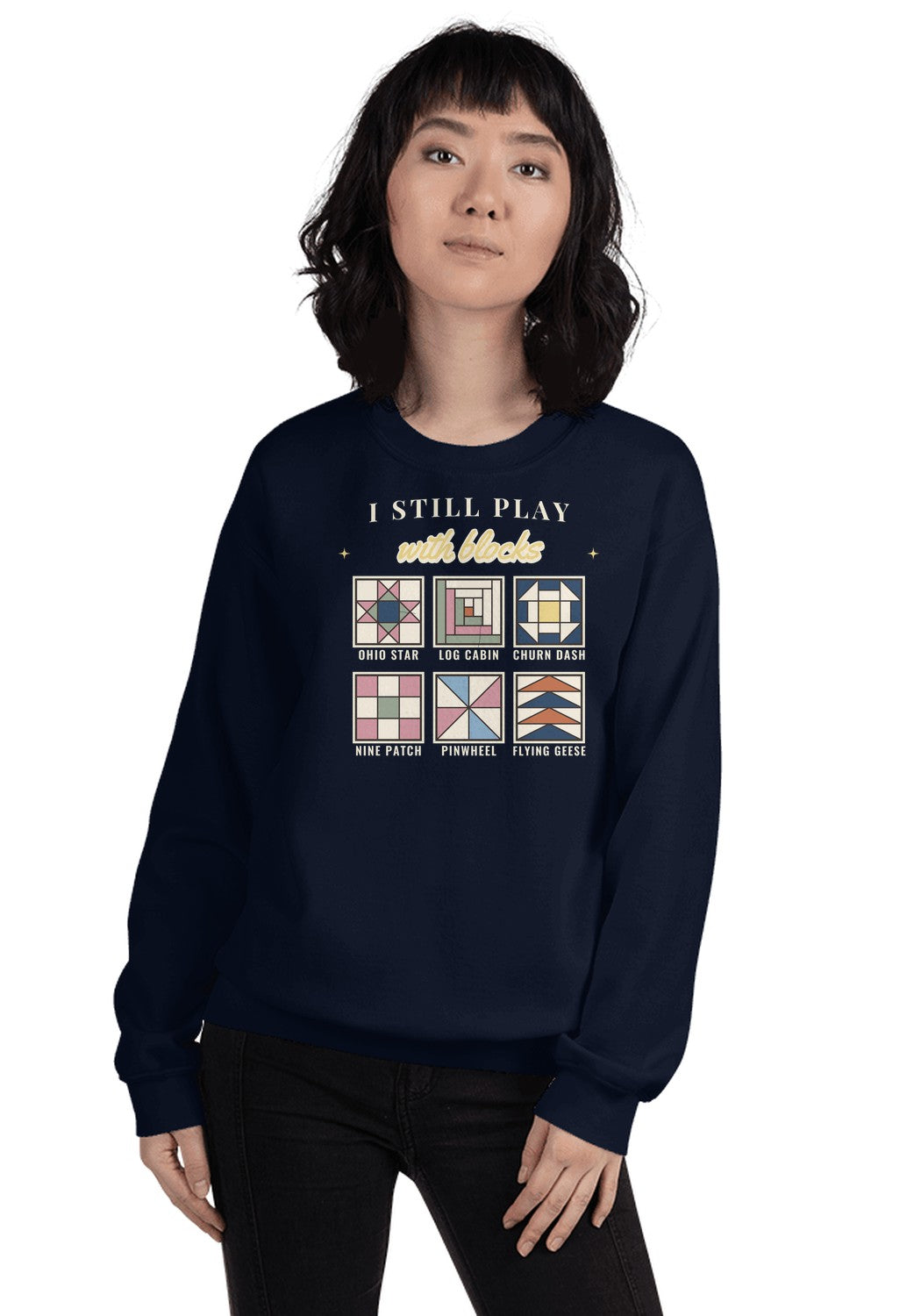 I Still Play With Blocks sweatshirt in Navy