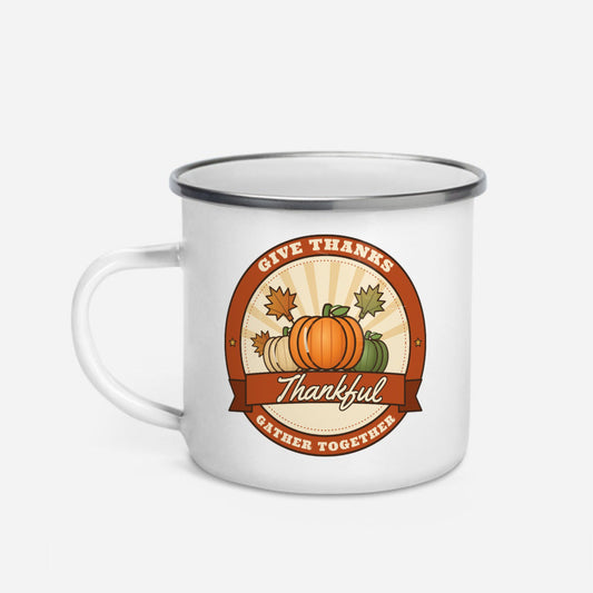 Custom Enamel Camp Mug with sample design