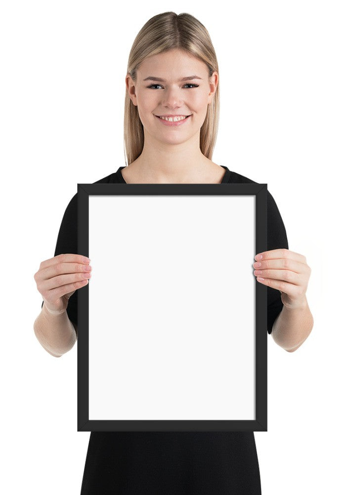 Custom framed poster with a black frame
