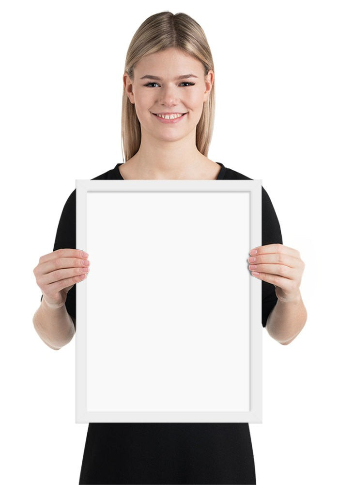 Custom framed poster with a white frame