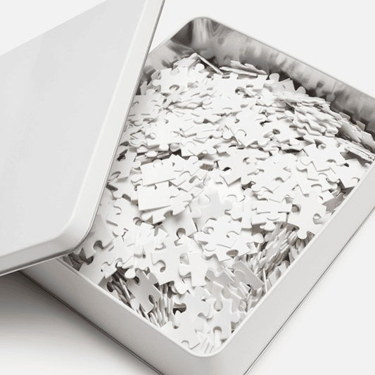 Custom photo puzzle in a keepsake tin