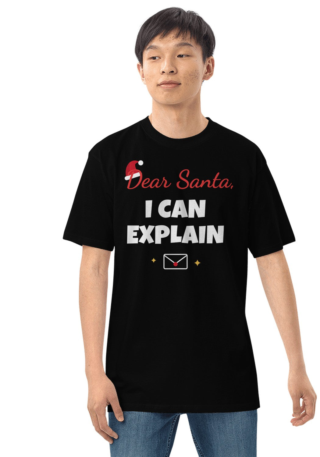 Dear Santa, I Can Explain t-shirt in Black