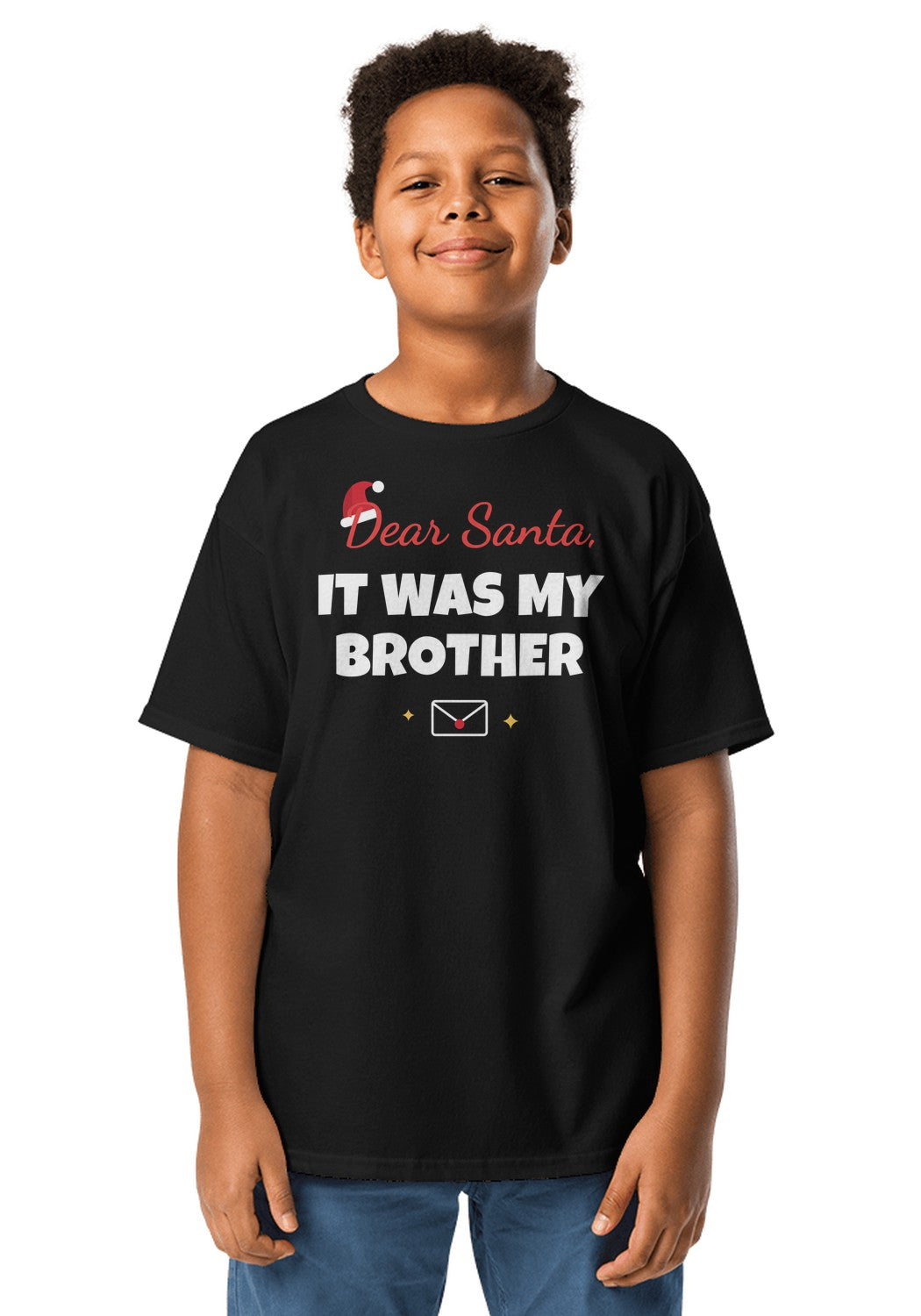 Dear Santa, It Was My Brother t-shirt in Black