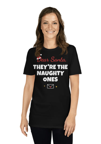 Dear Santa, They're the Naughty Ones t-shirt in Black