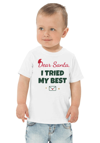 Dear Santa, I Tried My Best t-shirt in White