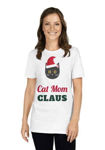 Cat Mom Claus t-shirt in White
