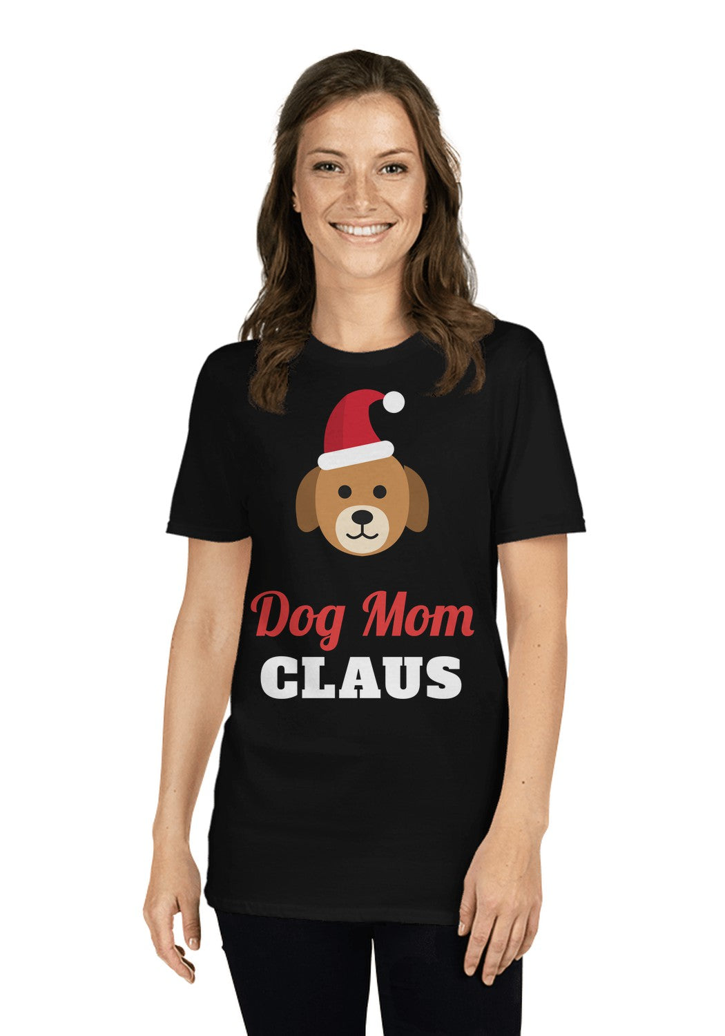 Dog Mom Claus t-shirt in Black