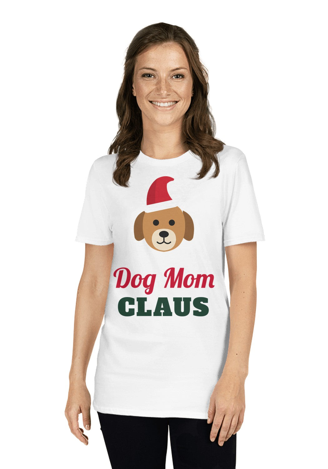 Dog Mom Claus t-shirt in White