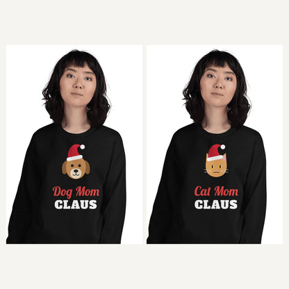 Dog and Cat Lover Christmas Sweatshirts in Black, matching set