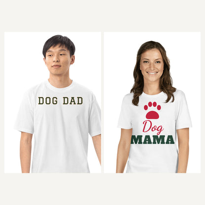 Dog and Cat Parent Shirts in White, matching set